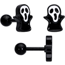Load image into Gallery viewer, 16G 20G Black Halloween Cartilage Labret Nose Ring Set of 3
