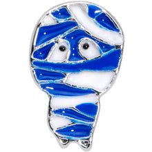 Load image into Gallery viewer, 16G 1/4 Blue White Mummy Halloween Cartilage Tragus Earring
