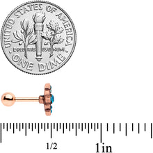 Load image into Gallery viewer, 16G 1/4 Aqua Gem Rose Gold Tone Renaissance Cartilage Tragus
