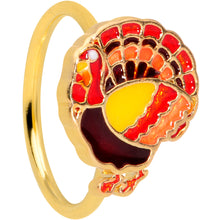 Load image into Gallery viewer, 20G 5/16 Gold Tone Turkey Thanksgiving Nose Hoop
