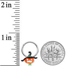 Load image into Gallery viewer, 16G 3/8 Pumpkin Witch Halloween Hinged Segment Ring
