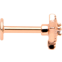 Load image into Gallery viewer, 16G 1/4 Clear Gem Rose Gold Tone Edgy Rhombus Labret Tragus

