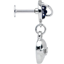 Load image into Gallery viewer, 16G 1/4 Alien Blue Planet Dangle Labret Monroe Tragus
