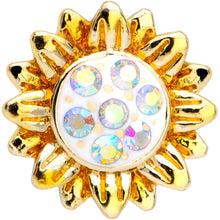 Load image into Gallery viewer, 16G 5/16 Aurora Gem Scintillating Sunflower Labret Monroe Tragus
