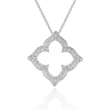 Load image into Gallery viewer, 14k White Gold Diamond Cut-out Flower Pendant (1/3 cttw)
