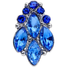 Load image into Gallery viewer, 16G 1/4 Blue CZ Gem Fountain Cartilage Tragus Earring
