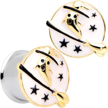 将图片加载到图库查看器，White Witch Ghost Broom Halloween Double Flare Plug Set
