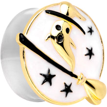 将图片加载到图库查看器，White Witch Ghost Broom Halloween Double Flare Plug Set
