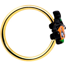 Load image into Gallery viewer, 20G 5/16 Gold Tone Growling Pumpkin Halloween Nose Hoop
