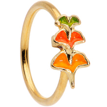 Load image into Gallery viewer, 20G 5/16 Gold Tone Autumn Leaves Fall Nose Hoop
