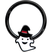 将图片加载到图库查看器，16G 3/8 Black Witchy Ghost Halloween Hinged Segment Ring
