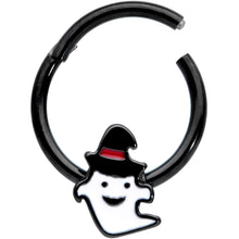 将图片加载到图库查看器，16G 3/8 Black Witchy Ghost Halloween Hinged Segment Ring
