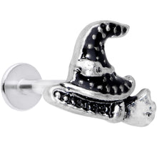 Load image into Gallery viewer, 16G 5/16 Broom Witch Hat Halloween Labret Monroe Tragus

