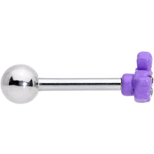Load image into Gallery viewer, 16G 1/4 Clear Gem Purple Easter Bunny Cartilage Tragus Earring
