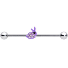 Load image into Gallery viewer, 14G Clear Gem Purple Easter Bunny Industrial Barbell 38mm
