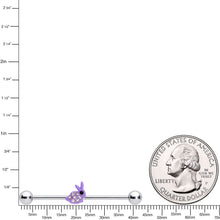 Load image into Gallery viewer, 14G Clear Gem Purple Easter Bunny Industrial Barbell 38mm
