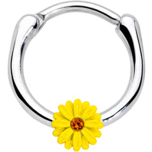 Load image into Gallery viewer, 16G 3/8 Yellow Gem Yellow Sunflower Cartilage Clicker
