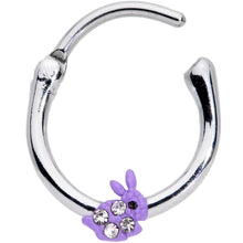 将图片加载到图库查看器，16G 3/8 Clear Gem Purple Easter Bunny Cartilage Clicker

