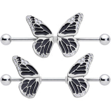 Load image into Gallery viewer, 14G 7/8 Split Butterfly Barbell Nipple Ring Set

