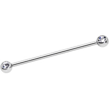 Load image into Gallery viewer, 14G Clear Gem Ball Ends Industrial Barbell 35mm
