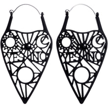 Load image into Gallery viewer, Black Gothic Mysterious Planchette Tunnel Plug Earrings
