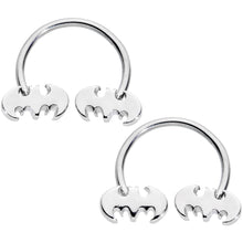 Load image into Gallery viewer, 18G 3/8 Licensed DC Comics Batman Horseshoe Circular Barbell Set
