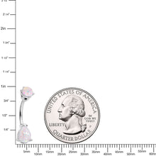 Load image into Gallery viewer, White Faux Opal Duo Teardrop Belly Ring
