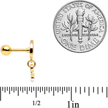 Load image into Gallery viewer, 16G 1/4 Gold Tone Santa Star Christmas Dangle Cartilage Tragus
