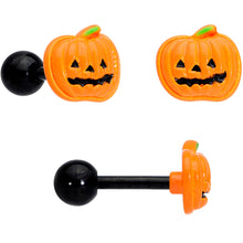 Load image into Gallery viewer, 16G 1/4 Black Bat Ghost Halloween Cartilage Tragus Set of 3
