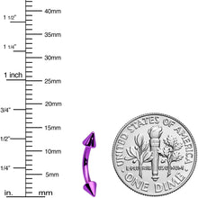 Load image into Gallery viewer, 16G 5/16 Purple Punk Cone Ends Curved Eyebrow Ring
