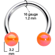 Load image into Gallery viewer, 16G 5/16 Orange Ball Ends Horseshoe Circular Barbell
