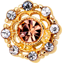 Load image into Gallery viewer, 20G 5/16 Clear Pink CZ Gem Gold Tone Sunburst Nose Hoop
