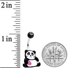 将图片加载到图库查看器，Clear Gem Panda Heart Belly Ring

