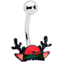 Load image into Gallery viewer, Red Reindeer Antler Hat Christmas Belly Ring
