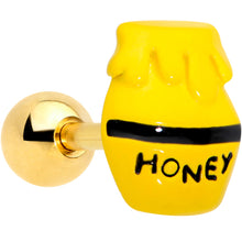 Load image into Gallery viewer, 16G 1/4 Gold Tone Jar of Honey Cartilage Tragus Earring
