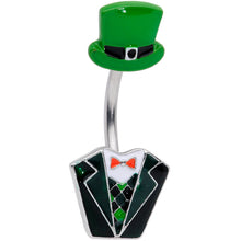 将图片加载到图库查看器，Leprechaun Formal Tuxedo St Patricks Day Belly Ring
