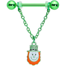 将图片加载到图库查看器，14G 9/16 Leprechaun St Patricks Day Dangle Nipple Ring Set
