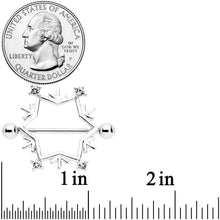 Load image into Gallery viewer, 14G 3/4 Clear Gem Snowflake Christmas Nipple Shield Set
