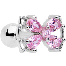 Load image into Gallery viewer, 16G 1/4 Pink CZ Gem Beauty Bow Cartilage Tragus Earring
