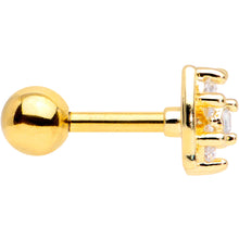 Load image into Gallery viewer, 16G 1/4 Clear CZ Gem Gold Tone Beauty Bow Cartilage Tragus

