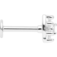 Load image into Gallery viewer, 16G 5/16 Clear CZ Gem Beauty Bow Labret Monroe Tragus
