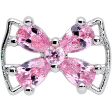 Load image into Gallery viewer, 16G 5/16 Pink CZ Gem Beauty Bow Labret Monroe Tragus
