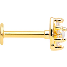 Load image into Gallery viewer, 16G 5/16 Clear CZ Gem Gold Tone Beauty Bow Labret Monroe Tragus

