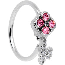 将图片加载到图库查看器，20G 5/16 Pink Gem Open Key Nose Hoop
