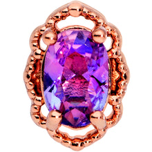 Load image into Gallery viewer, 16G 5/16 Purple Tourmaline Rose Gold Tone Labret Monroe Tragus
