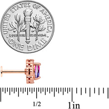 Load image into Gallery viewer, 16G 5/16 Purple Tourmaline Rose Gold Tone Labret Monroe Tragus
