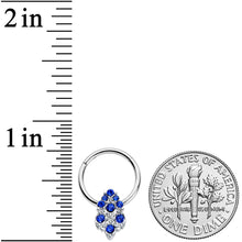 将图片加载到图库查看器，16G 3/8 Blue CZ Gem Chandelier Hinged Segment Ring
