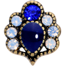 Load image into Gallery viewer, 16G 1/4 Blue Gem Gold Tone Heirloom Drop Cartilage Tragus Earring
