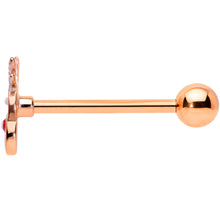将图片加载到图库查看器，Rose Gold Tone Reindeer Red Nosed Christmas Barbell Tongue Ring
