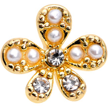 Load image into Gallery viewer, 16G 1/4 Clear Gem Gold Tone Stylish Splat Cartilage Tragus Earring
